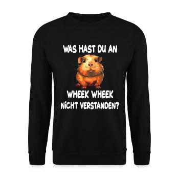 Was hast du an Wheek Wheek nicht verstanden - Unisex Pullover - Schwarz - Vorne - Alina (178cm) & Michal (187cm)