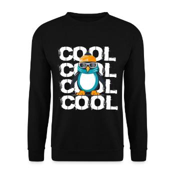Pinguin Cool für Pinguin Fan Tierpfleger - Unisex Pullover - Schwarz - Vorne - Alina (178cm) & Michal (187cm)