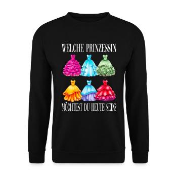Prinzessin Kleider Anziehen Auswahl Märchen - Unisex Pullover - Schwarz - Vorne - Alina (178cm) & Michal (187cm)