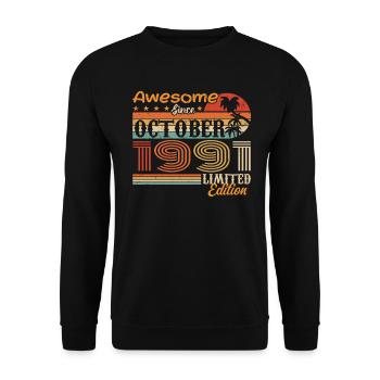 Millésime d’octobre 1991 - Octobre 1991 - Sweat-shirt Unisexe - noir - Devant - Alina (178cm) & Michal (187cm)