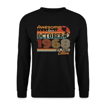 Millésime d’octobre 1968 - Octobre 1968 - Sweat-shirt Unisexe - noir - Devant - Alina (178cm) & Michal (187cm)