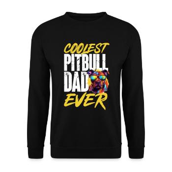Pitbull Pittie - Le papa Pitbull le plus cool de tous les temps - Sweat-shirt Unisexe - noir - Devant - Alina (178cm) & Michal (187cm)