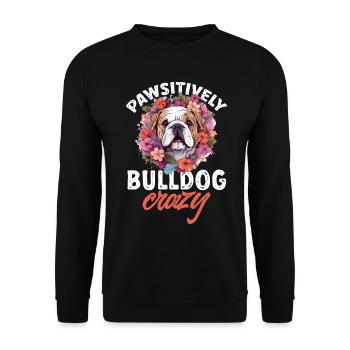 Amoureux du bouledogue anglais britannique - Pawsitively - Sweat-shirt Unisexe - noir - Devant - Alina (178cm) & Michal (187cm)