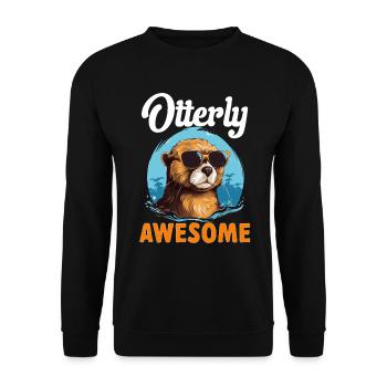 Otter Animal Kids & Adult - Otterly Awesome - Unisex Pullover - Schwarz - Vorne - Alina (178cm) & Michal (187cm)