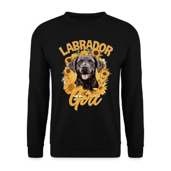 Labrador Chien Race Animal de Compagnie - Labrador Girl - Sweat-shirt Unisexe - noir - Devant - Alina (178cm) & Michal (187cm)