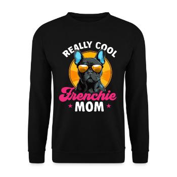 Bouledogue français race de chien vraiment cool papa Frenchie - Sweat-shirt Unisexe - noir - Devant - Alina (178cm) & Michal (187cm)