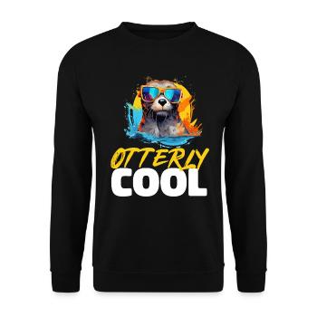 Otter Animal Kids & Adult - Otterly Cool - Unisex Pullover - Schwarz - Vorne - Alina (178cm) & Michal (187cm)