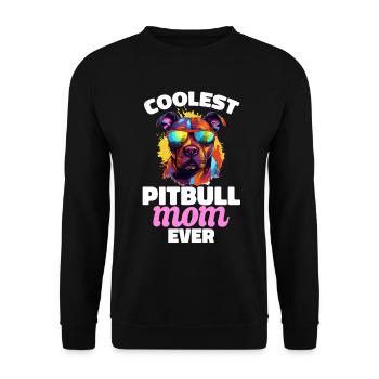 Pitbull Pittie - La maman Pitbull la plus cool de tous les temps - Sweat-shirt Unisexe - noir - Devant - Alina (178cm) & Michal (187cm)
