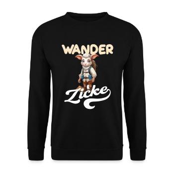 Wandern Ziege Wanderung Natur Frauen Meckern - Unisex Pullover - Schwarz - Vorne - Alina (178cm) & Michal (187cm)