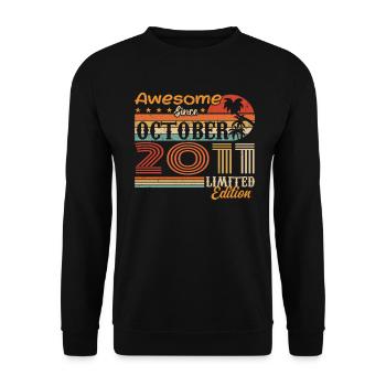 2011 October Vintage - October 2011 - Unisex Sweatshirt - black - Front - Alina (178cm) & Michal (187cm)