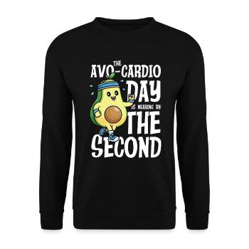 Avo-Cardio Day Avocada Calisthenics für Männer - Unisex Pullover - Schwarz - Vorne - Alina (178cm) & Michal (187cm)
