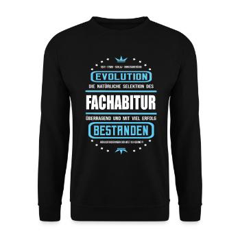 Fachabitur bestanden -Schulabschluss Design - Unisex Pullover - Schwarz - Vorne - Alina (178cm) & Michal (187cm)