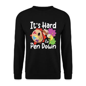 It's Hard To Pen Down - Unisex Pullover - Schwarz - Vorne - Alina (178cm) & Michal (187cm)