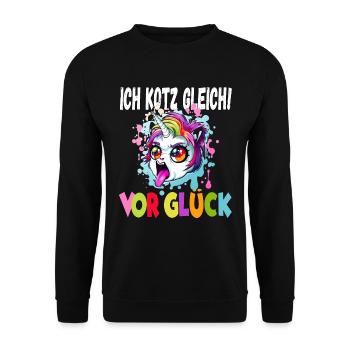 Ich Kotz Gleich Vor Glück - Unisex Pullover - Schwarz - Vorne - Alina (178cm) & Michal (187cm)