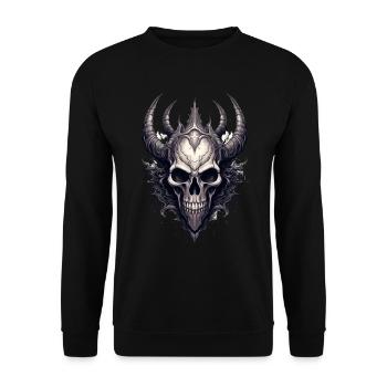 Gothik Okkult Rabe Gotik Schwarze Szene Wicca - Unisex Pullover - Schwarz - Vorne - Alina (178cm) & Michal (187cm)