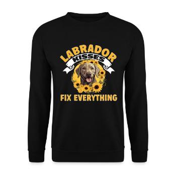 Labrador Dog Pet - Labrador bisous Réparez tout - Sweat-shirt Unisexe - noir - Devant - Alina (178cm) & Michal (187cm)