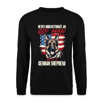 German Shepherd Dog Breed Never Underestimate - Unisex Sweatshirt - black - Front - Alina (178cm) & Michal (187cm)