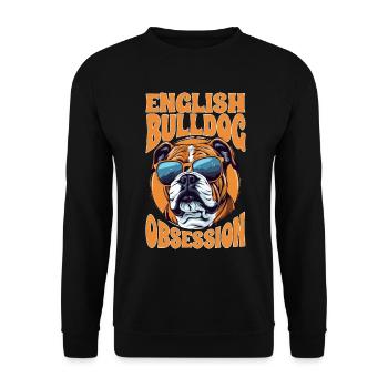 Amoureux du bouledogue anglais britannique - Bulldog Obsession - Sweat-shirt Unisexe - noir - Devant - Alina (178cm) & Michal (187cm)