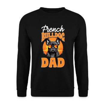 Frenchie Dog Breed French Bulldog Dad - Unisex Sweatshirt - black - Front - Alina (178cm) & Michal (187cm)
