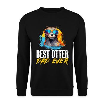 Otter Animal Kids & Adult - Best Otter Dad ever - Unisex Sweatshirt - black - Front - Alina (178cm) & Michal (187cm)