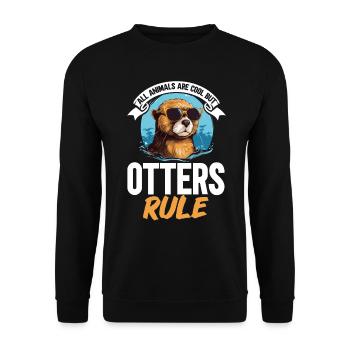 Otter Animal Kids & Adult - Tous les animaux sont cool - Sweat-shirt Unisexe - noir - Devant - Alina (178cm) & Michal (187cm)