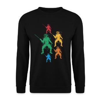 Fechter Fecht Fechtmeister Jungen Kinder Fechten - Unisex Pullover - Schwarz - Vorne - Alina (178cm) & Michal (187cm)
