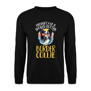 Chien Border Collie - Propriété d’un Collie gâté - Sweat-shirt Unisexe - noir - Devant - Alina (178cm) & Michal (187cm)