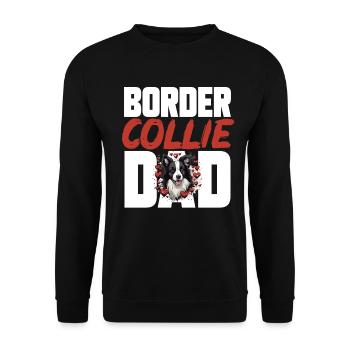 Chien Border Collie - Papa Border Collie - Sweat-shirt Unisexe - noir - Devant - Alina (178cm) & Michal (187cm)