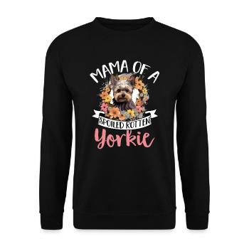 Yorkshire Terrier Dog Yorkie Mama of a Spoiled - Unisex Pullover - Schwarz - Vorne - Alina (178cm) & Michal (187cm)
