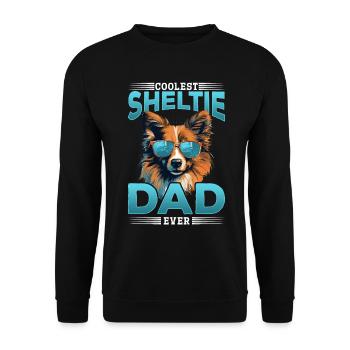 Shetland Chien de berger chien Sheltie Sheltie le plus cool papa - Sweat-shirt Unisexe - noir - Devant - Alina (178cm) & Michal (187cm)