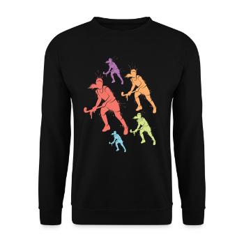 Joueur De Hockey, Fille, Hockey Sur Gazon, Joueuse De Hockey - Sweat-shirt Unisexe - noir - Devant - Alina (178cm) & Michal (187cm)