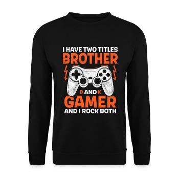 DEUX JOUEURS DE TITRE ET FRÈRE ROCKE TOUS DEUX EN TRAIN DE JOUER - Sweat-shirt Unisexe - noir - Devant - Alina (178cm) & Michal (187cm)