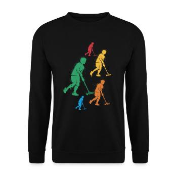 Floorball Innebandy Salibandy Kids Floorball - Unisex Sweatshirt - black - Front - Alina (178cm) & Michal (187cm)