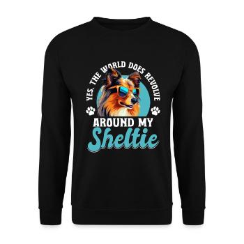 Chien de berger Shetland Chien Sheltie - Sweat-shirt Unisexe - noir - Devant - Alina (178cm) & Michal (187cm)
