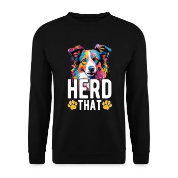 Chien Border Collie - Troupeau qui - Sweat-shirt Unisexe - noir - Devant - Alina (178cm) & Michal (187cm)