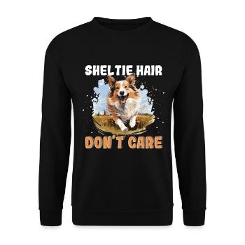 Chien de berger Shetland Chien Sheltie - Sheltie hair - Sweat-shirt Unisexe - noir - Devant - Alina (178cm) & Michal (187cm)