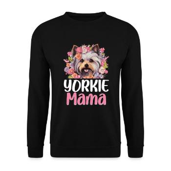 Yorkshire Terrier Chien Yorkie - Yorkie Mama - Sweat-shirt Unisexe - noir - Devant - Alina (178cm) & Michal (187cm)