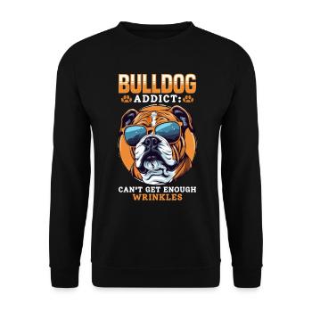 Amoureux du bouledogue anglais britannique Addict Cant Enough - Sweat-shirt Unisexe - noir - Devant - Alina (178cm) & Michal (187cm)