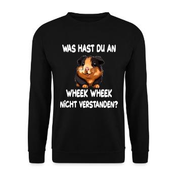 Was hast du an Wheek Wheek nicht verstanden - Unisex Pullover - Schwarz - Vorne - Alina (178cm) & Michal (187cm)
