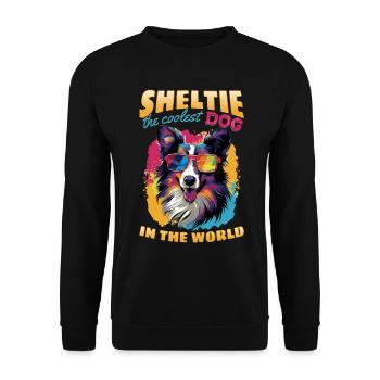 Shetland Sheepdog Dog - Sheltie the coolest dog - Unisex Pullover - Schwarz - Vorne - Alina (178cm) & Michal (187cm)