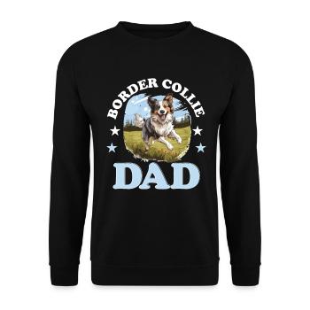 Chien Border Collie - Papa Border Collie - Sweat-shirt Unisexe - noir - Devant - Alina (178cm) & Michal (187cm)