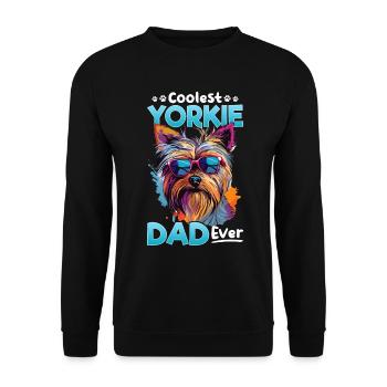 Yorkshire Terrier Dog Yorkie - Coolest Yorkie Dad - Unisex Sweatshirt - black - Front - Alina (178cm) & Michal (187cm)