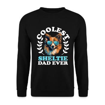 Shetland Sheepdog Dog - Coolest Sheltie Dad Ever - Unisex Sweatshirt - black - Front - Alina (178cm) & Michal (187cm)