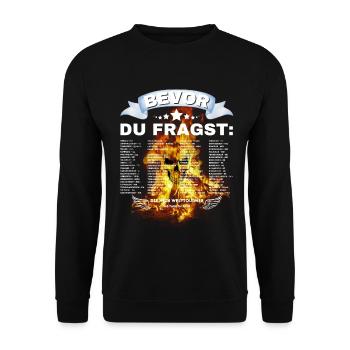 Bevor Du Fragst Nein Totenkopf International Nein - Unisex Pullover - Schwarz - Vorne - Alina (178cm) & Michal (187cm)