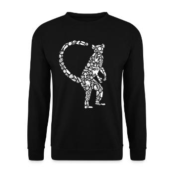 Lémuriens Madagascar Lémurien à queue annelée Filles Lémurien Dames - Sweat-shirt Unisexe - noir - Devant - Alina (178cm) & Michal (187cm)
