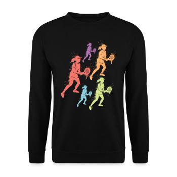 Padel Tennis Padel Player Women Padel Girls - Unisex Sweatshirt - black - Front - Alina (178cm) & Michal (187cm)