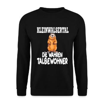 Kleinwalsertal Murmeltier Wahren Talbewohner - Unisex Pullover - Schwarz - Vorne - Alina (178cm) & Michal (187cm)