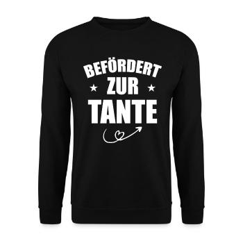 Befördert zur Tante - Unisex Pullover - Schwarz - Vorne - Alina (178cm) & Michal (187cm)