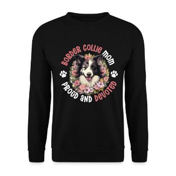 Chien Border Collie - Border Collie Maman Fière - Sweat-shirt Unisexe - noir - Devant - Alina (178cm) & Michal (187cm)