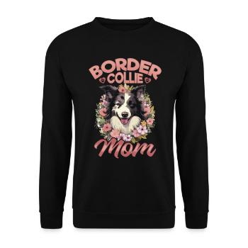 Chien Border Collie - Maman Border Collie - Sweat-shirt Unisexe - noir - Devant - Alina (178cm) & Michal (187cm)